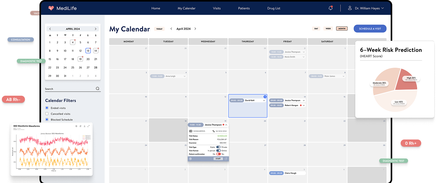 Medilife hero image with calendar