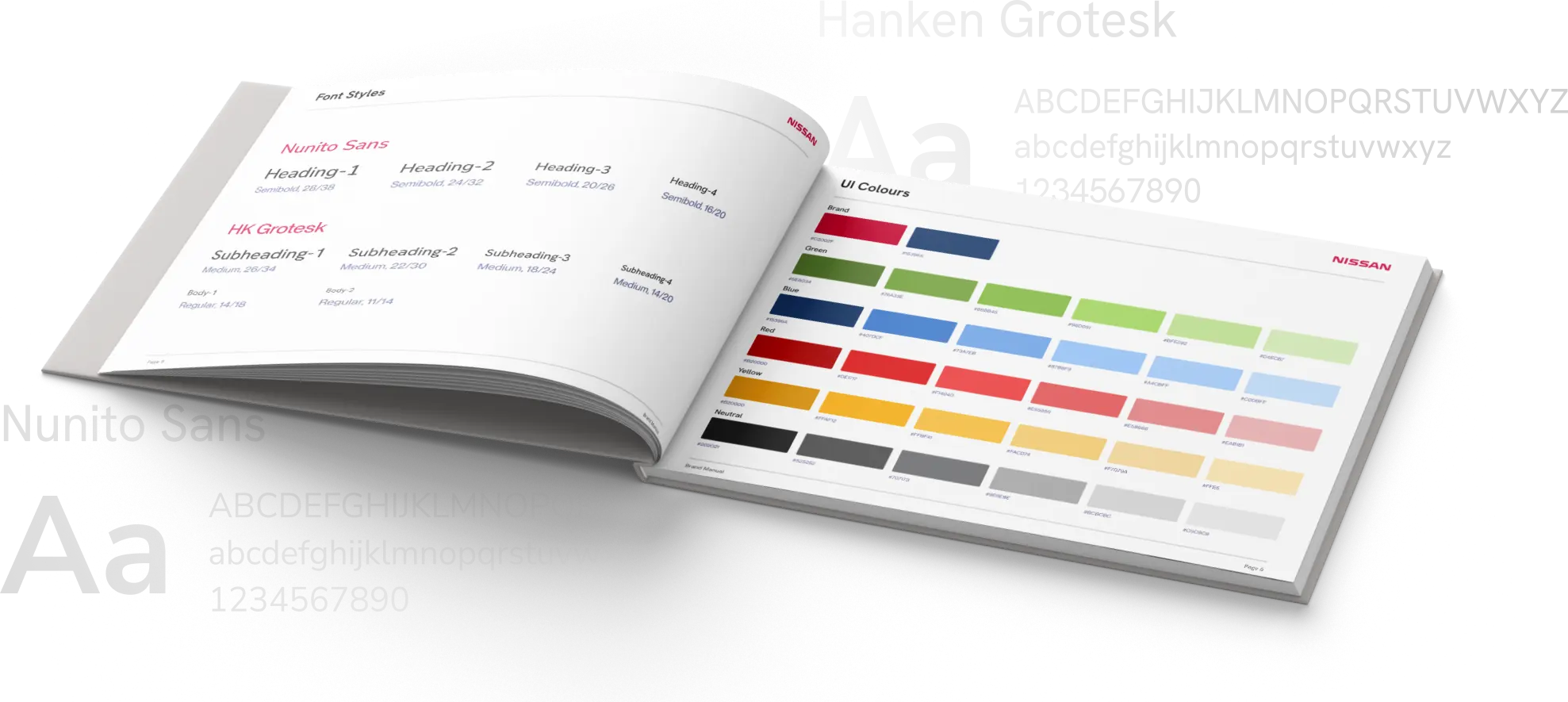 Snap-On colors and typography - a book with color palette and some font styles