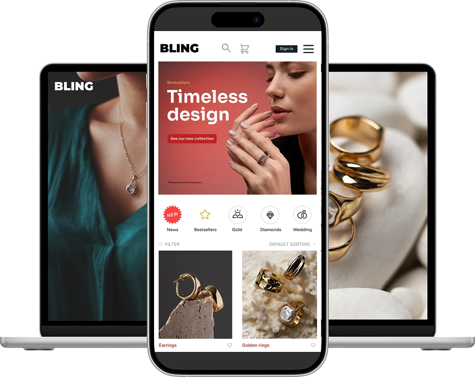 Example of an online shop created in Milio e-commerce system